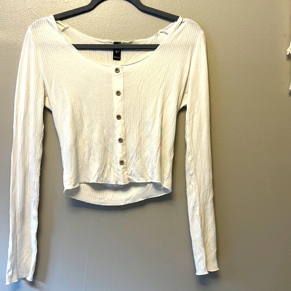 white long sleeve with buttons